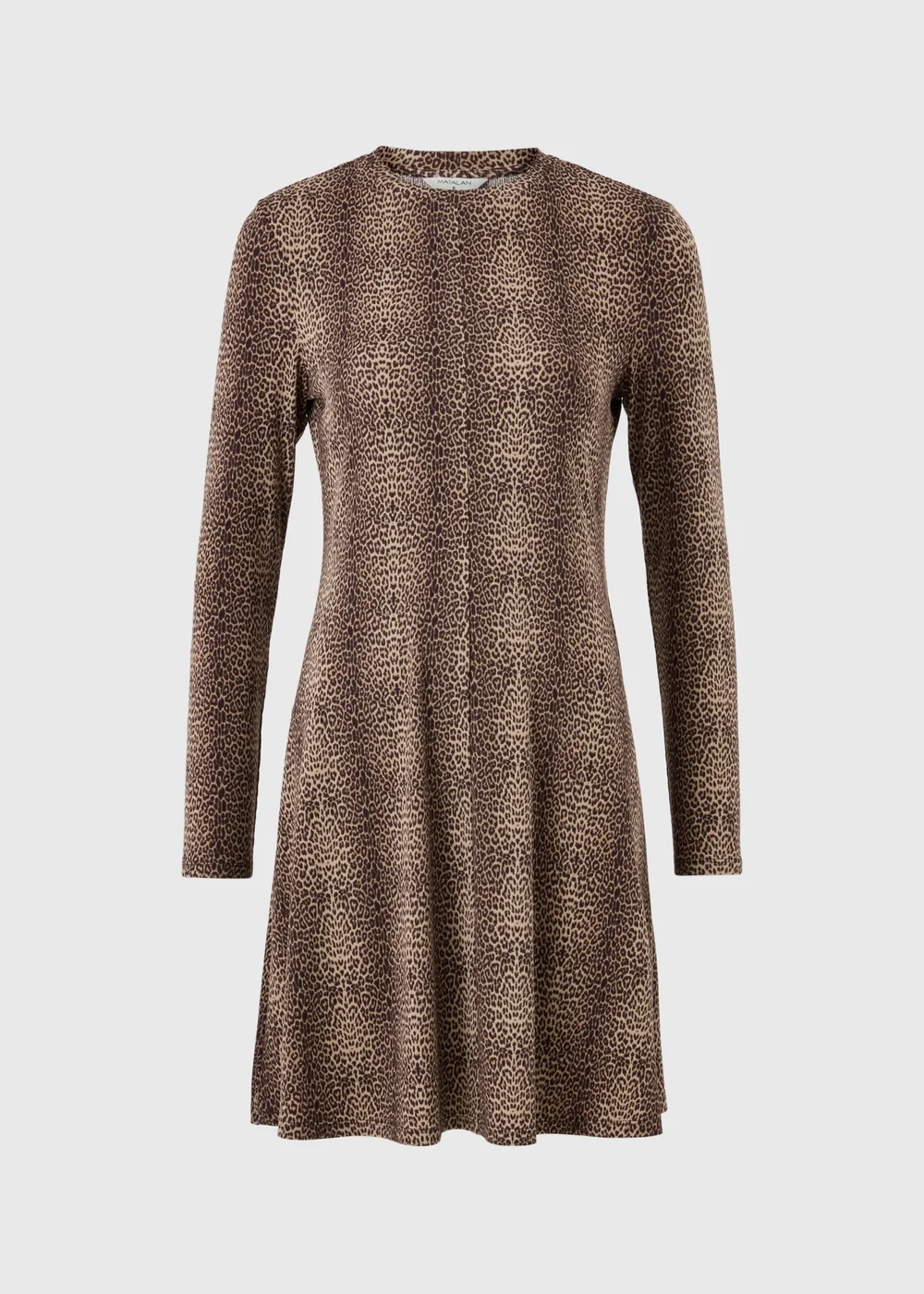 Brown Animal Print Ribbed Mini Dress - 8 Image 1