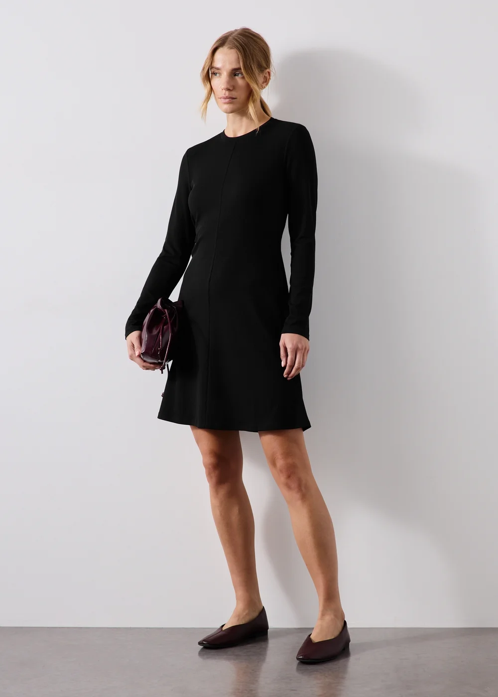 Black Ribbed Mini Dress - 8 Image 4