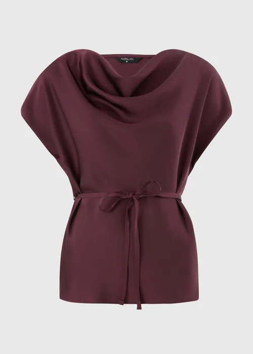 Wine Satin Drape Co-Ord Top - 8 Image 3