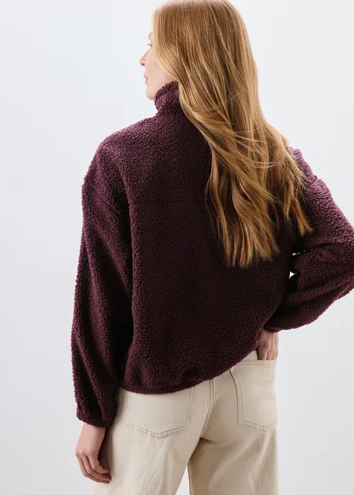 Burgundy Tapered Borg Jacket - XS Image 2