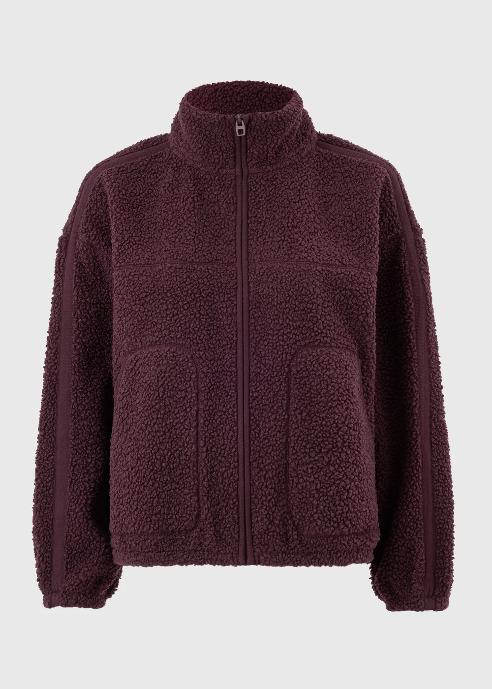 Burgundy Tapered Borg Jacket - XS Image 5