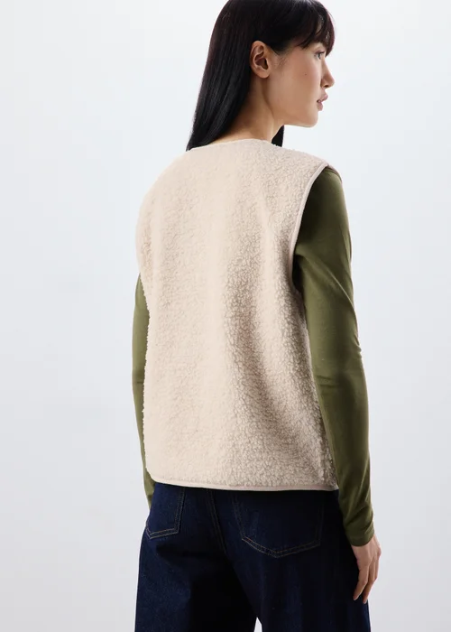 Cream Borg Button Through Gilet - XS Image 3