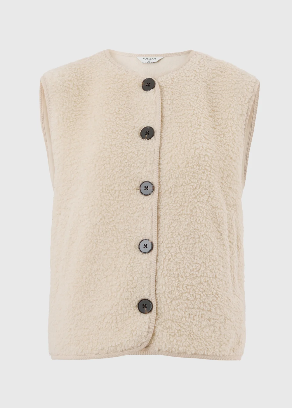 Cream Borg Button Through Gilet - XS Image 5