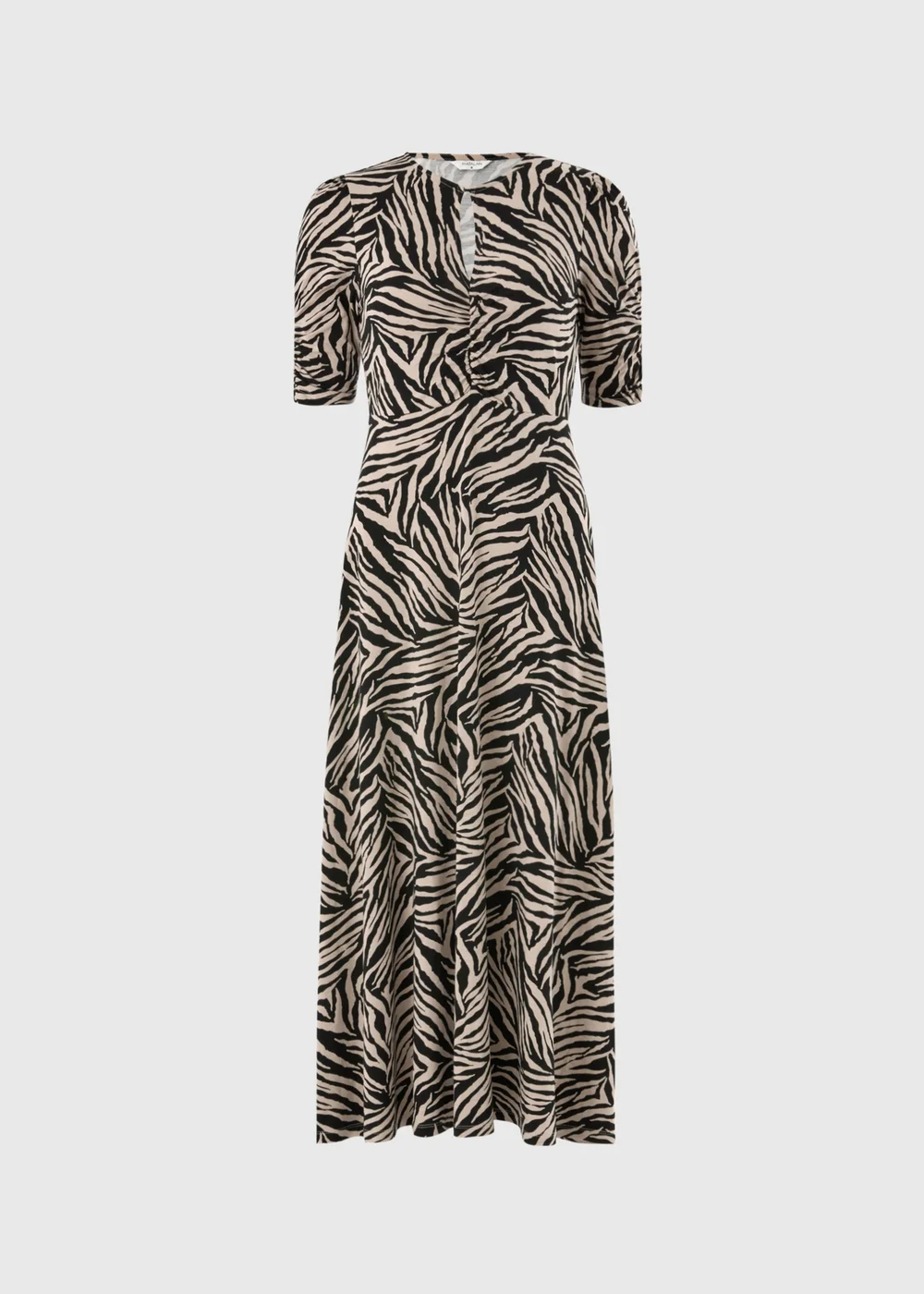 Black Zebra Print Twist Front Midaxi Dress - 8 Image 2