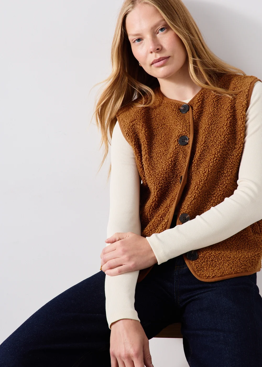 Orange Borg Button Through Gilet - XS Image 1