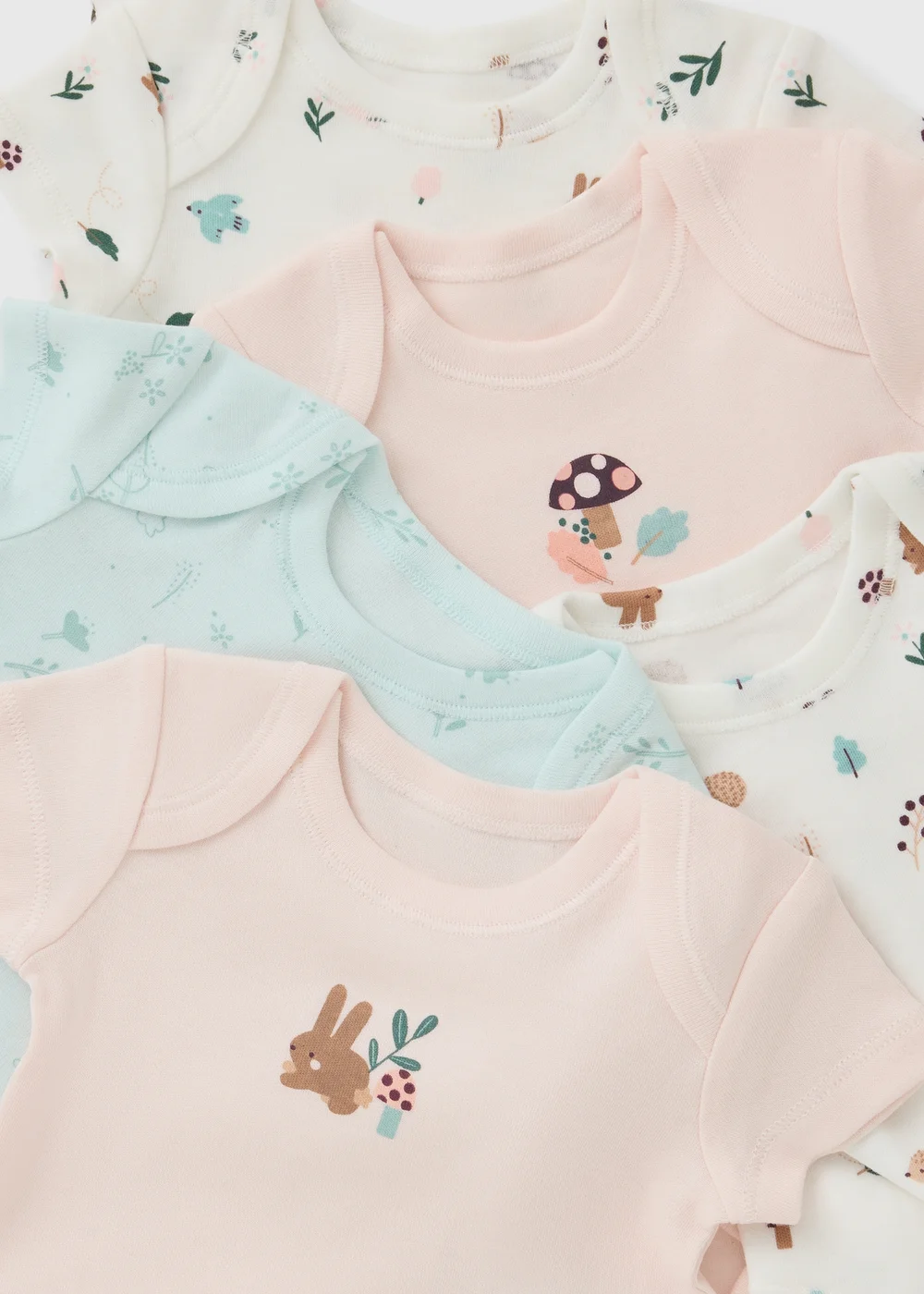 5 Pack Pink Dainty Forest Print Bodysuits (0-23 Months) - First Size Image 2