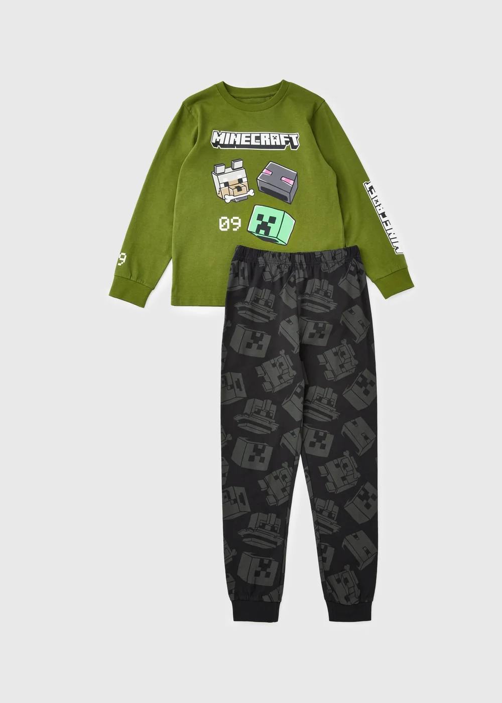 Minecraft Boys Green Long Pyjama Set (3-13yrs) - 4-5 Yrs Image 1