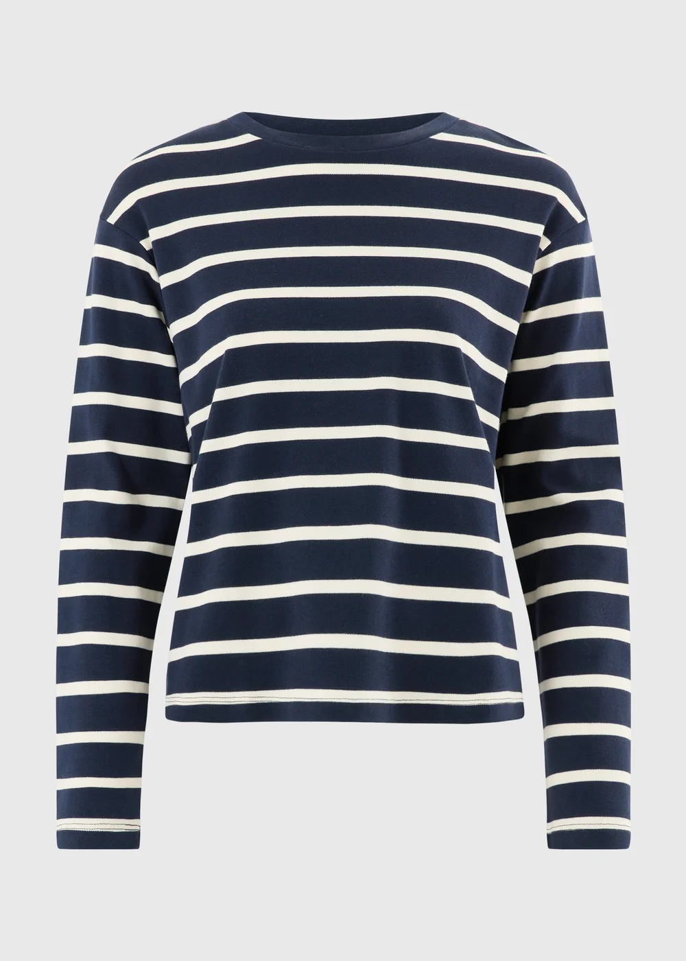 Navy Striped Boxy T-Shirt - XS Image 5