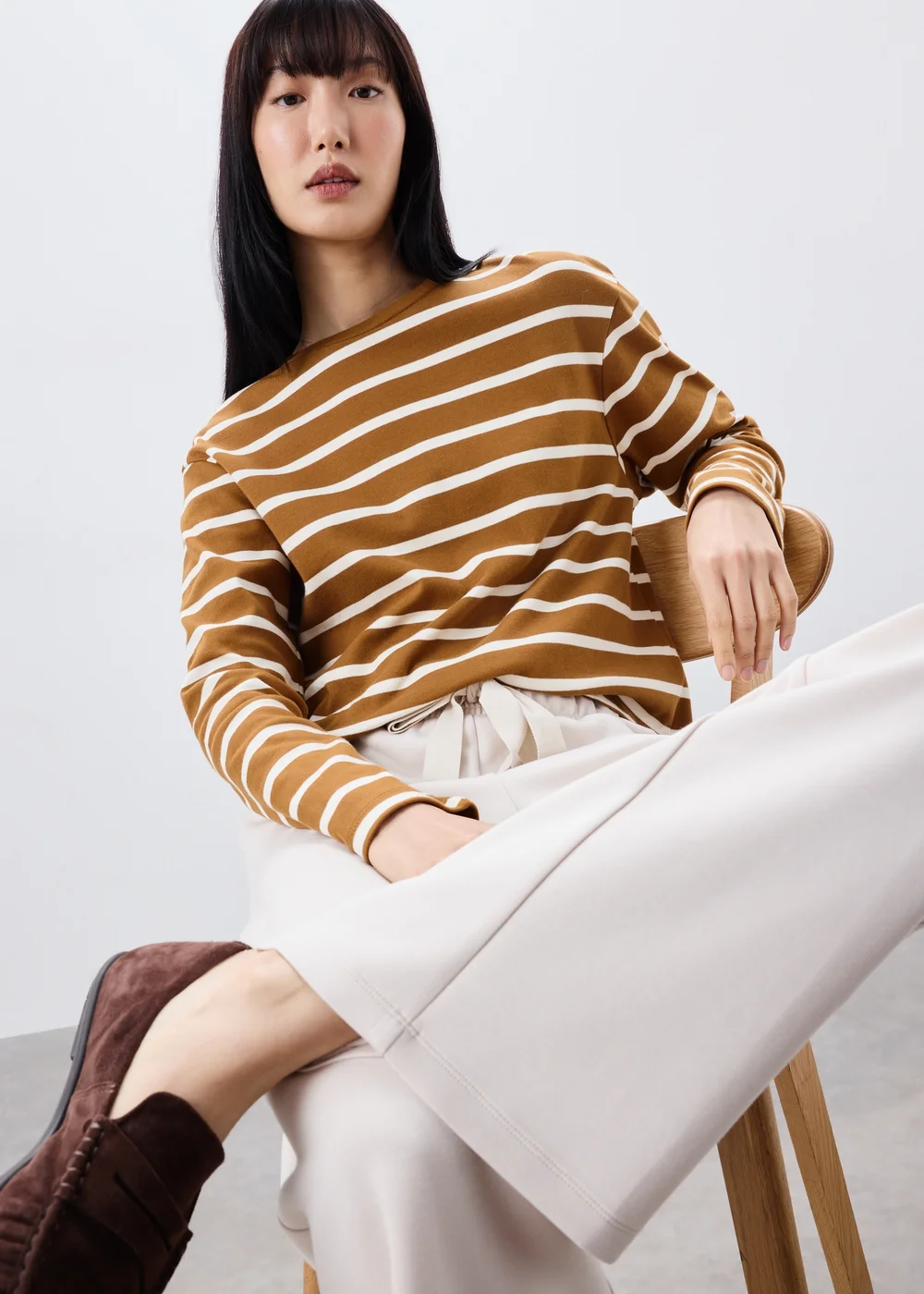 Orange Stripe Boxy Fit T-Shirt - XS Image 1