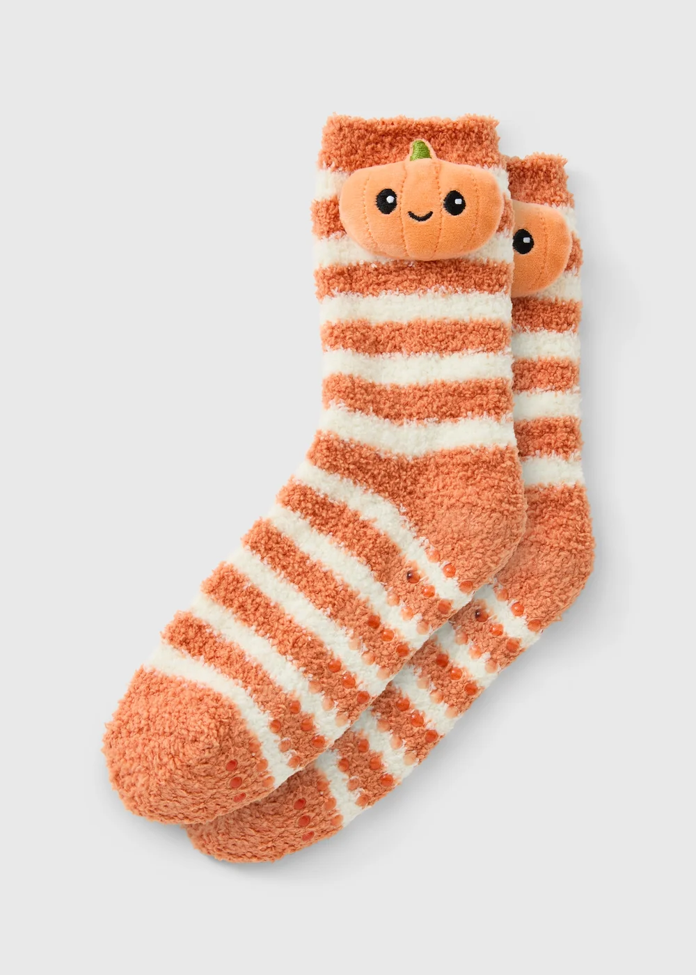 Kids Orange Stripe Pumpkin Socks (Younger 6-Older 6.5) - 9-12 Image 1