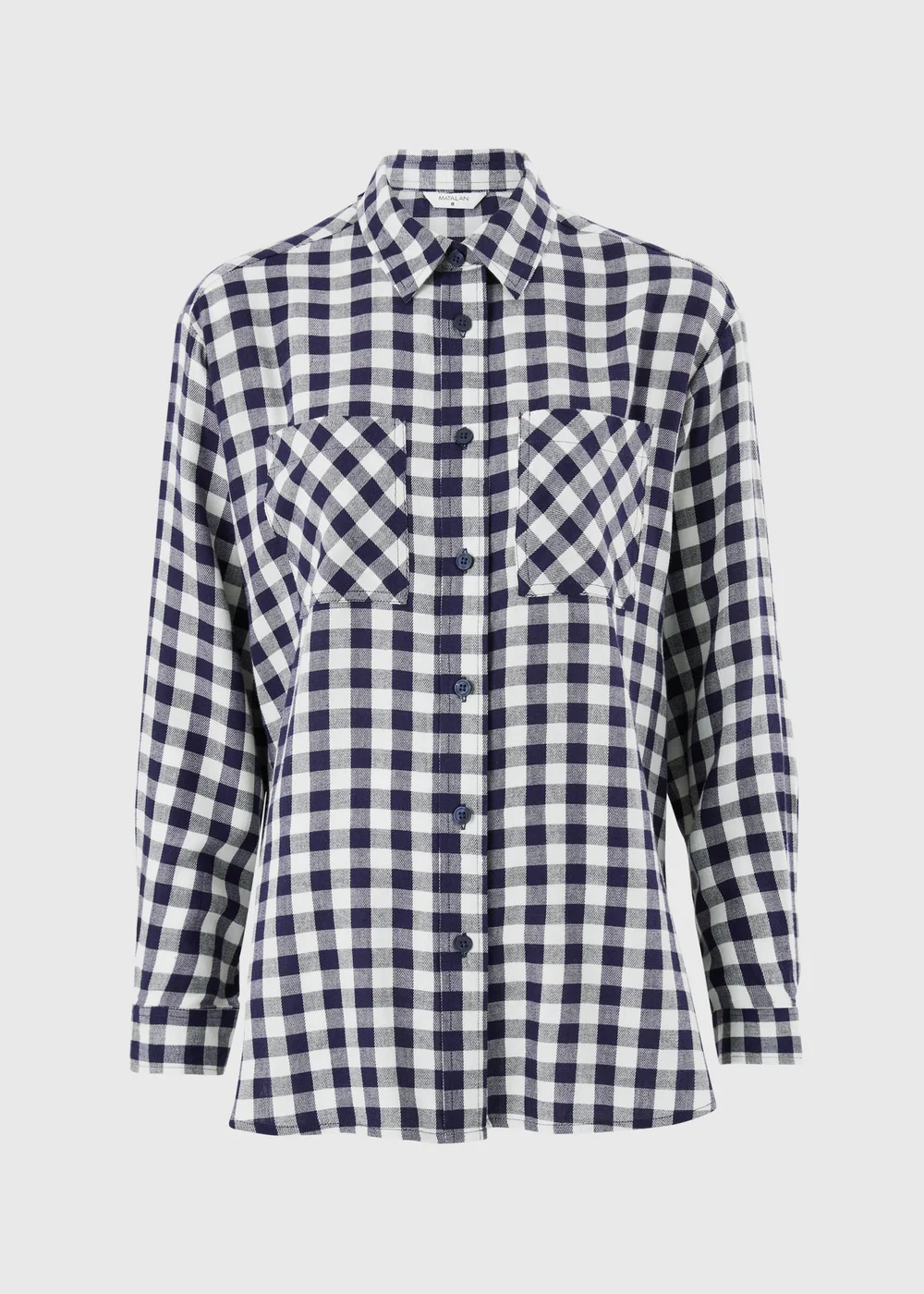 Navy Gingham Double Pocket Shirt - 8 Image 3