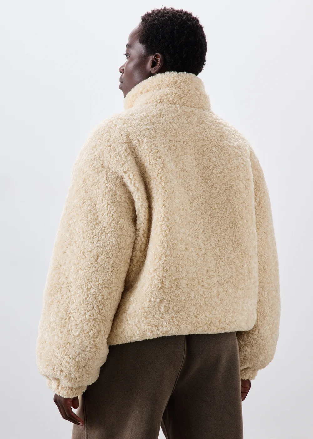Cream Borg Zip Through Jacket - S Image 2