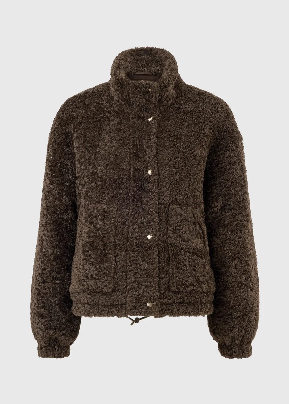 Chocolate Borg Zip Through Jacket - S Image 1