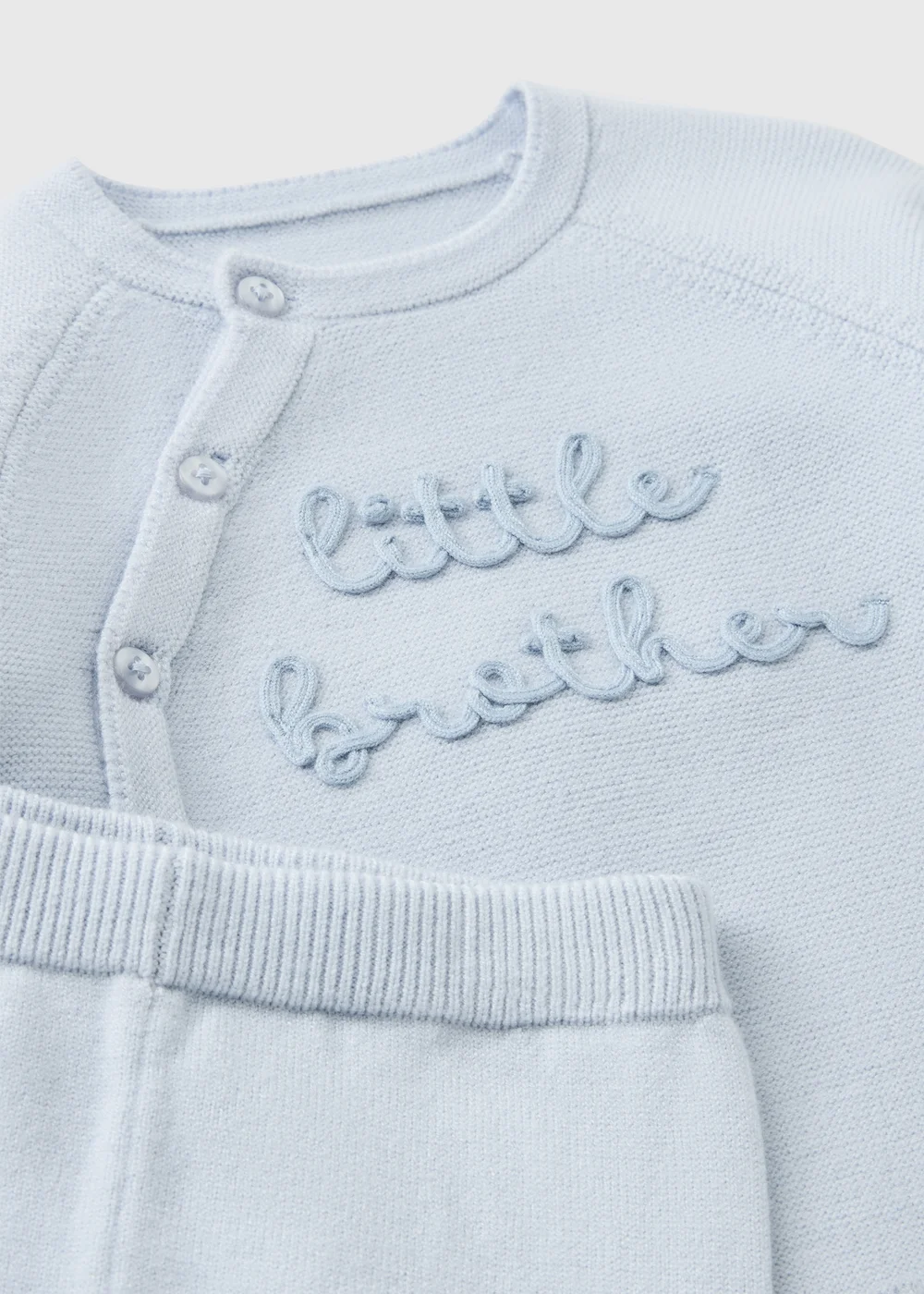 Baby Blue Embroidered Top & Legging Set (0-18 Months) - Up to 1 Month Image 2