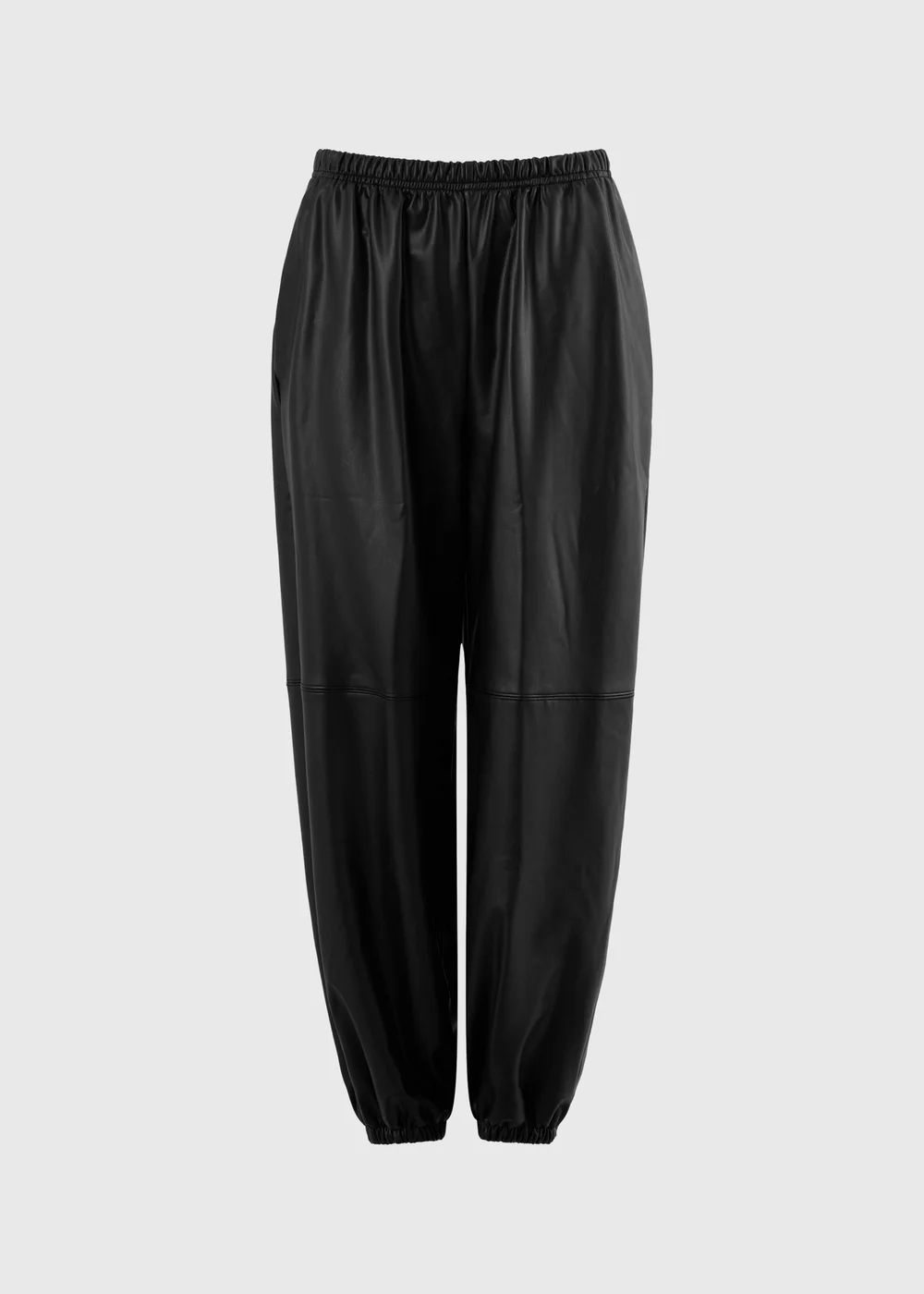Faux Leather Jogger Trousers - 8/L29 Image 1