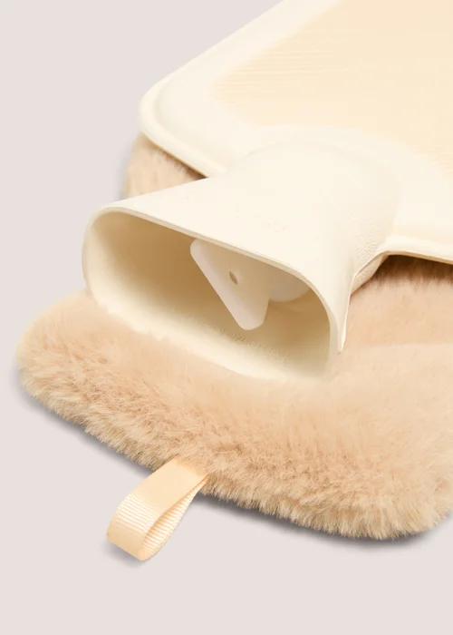 Cream Snuggle Faux Fur Hot Water Bottle Image 2