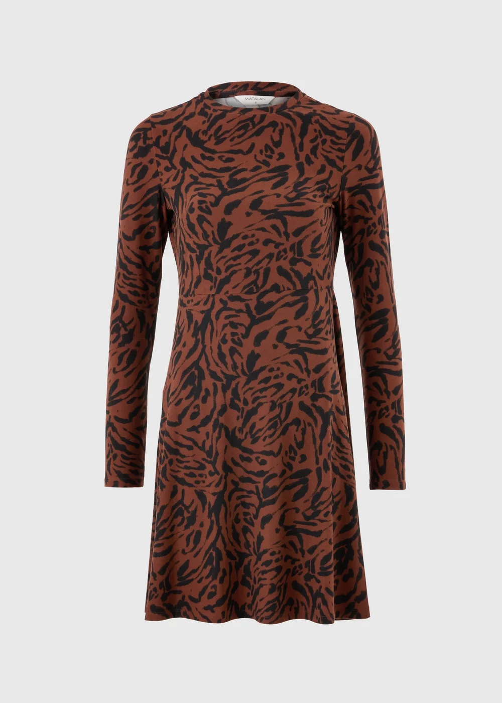 Brown Animal Print Mini Dress - 8 Image 4