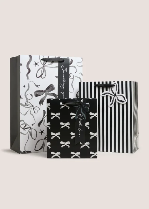 3 Pack Bow Christmas Gift Bags Image 1
