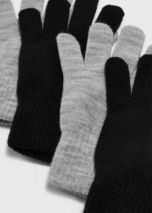2 Pack Grey & Black Magic Gloves - One Size Image 2