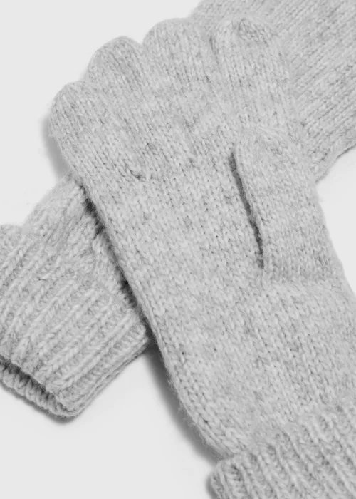 Grey Cable Knit Gloves - One Size Image 2