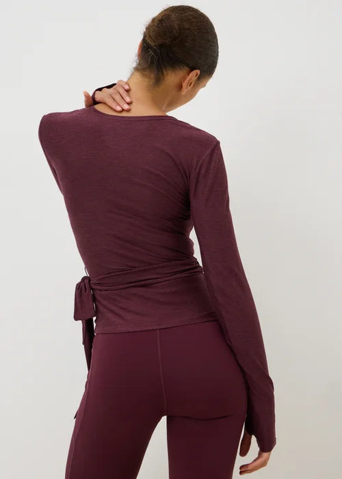 Souluxe Burgundy Wrap Gym Top - S Image 2