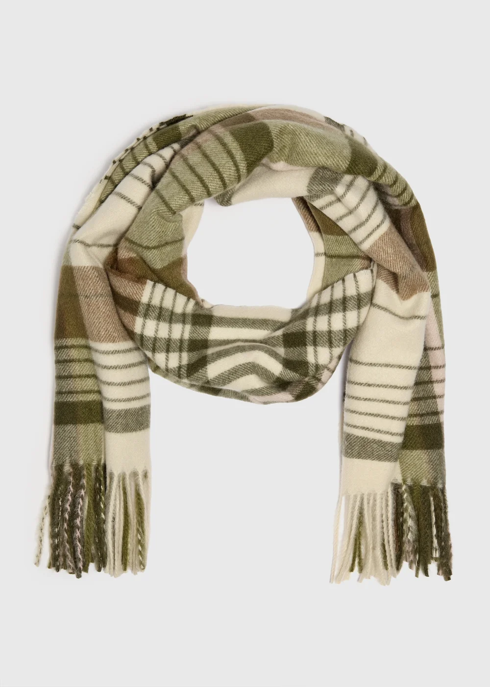 Green Check Scarf - One Size Image 1