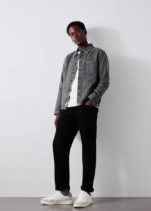 Charcoal Washed Denim Shacket - S Image 2