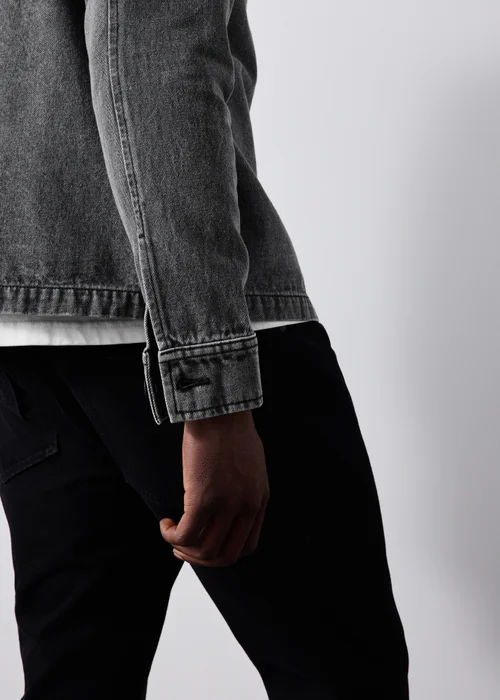 Charcoal Washed Denim Shacket - S Image 3