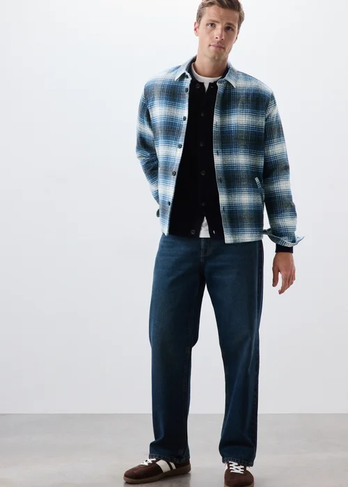 Navy Check Quilted Shacket - S Image 4