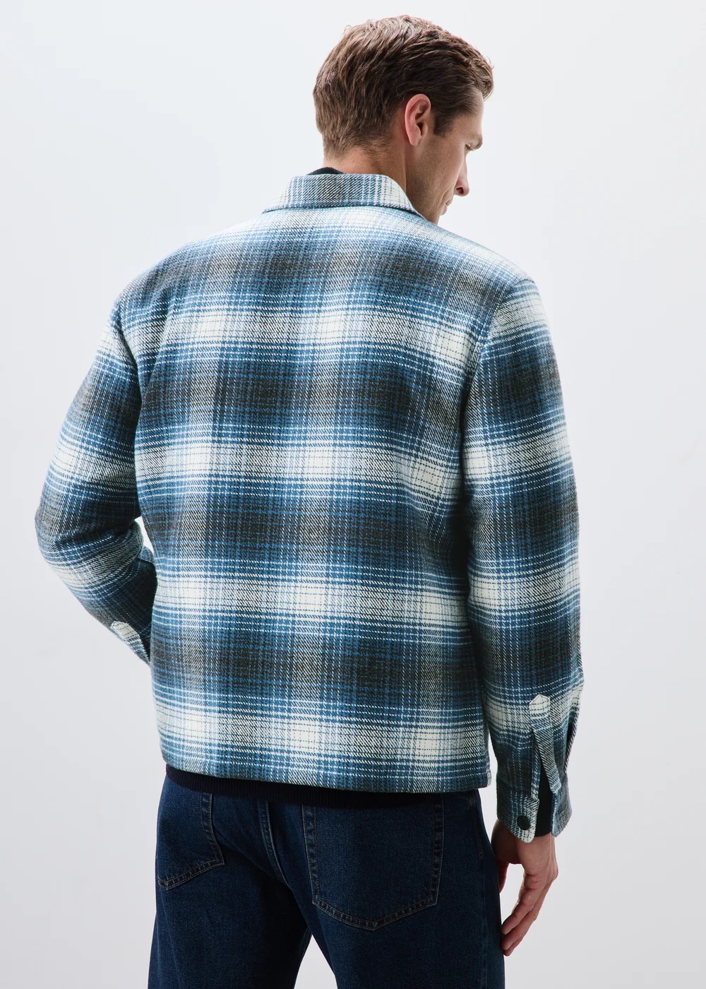 Navy Check Quilted Shacket - S Image 2