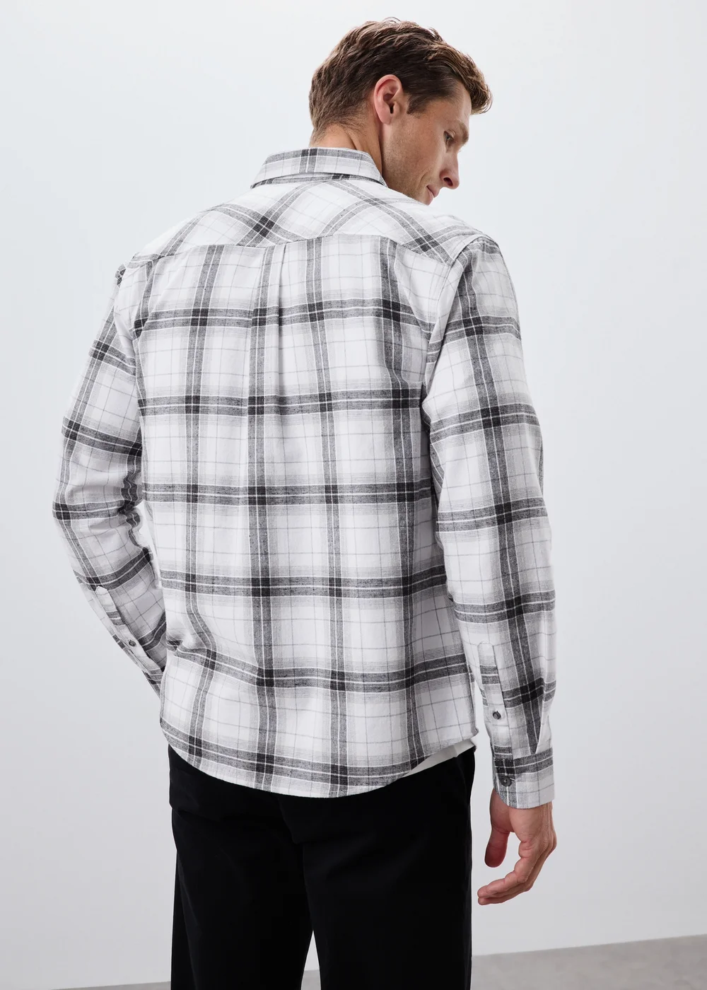 Ecru Checked Flannel - S Image 1