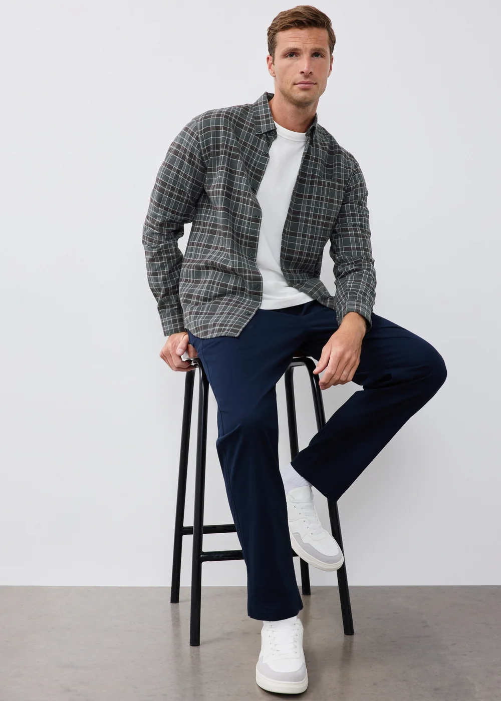 Charcoal Check Flannel Shirt - S Image 1