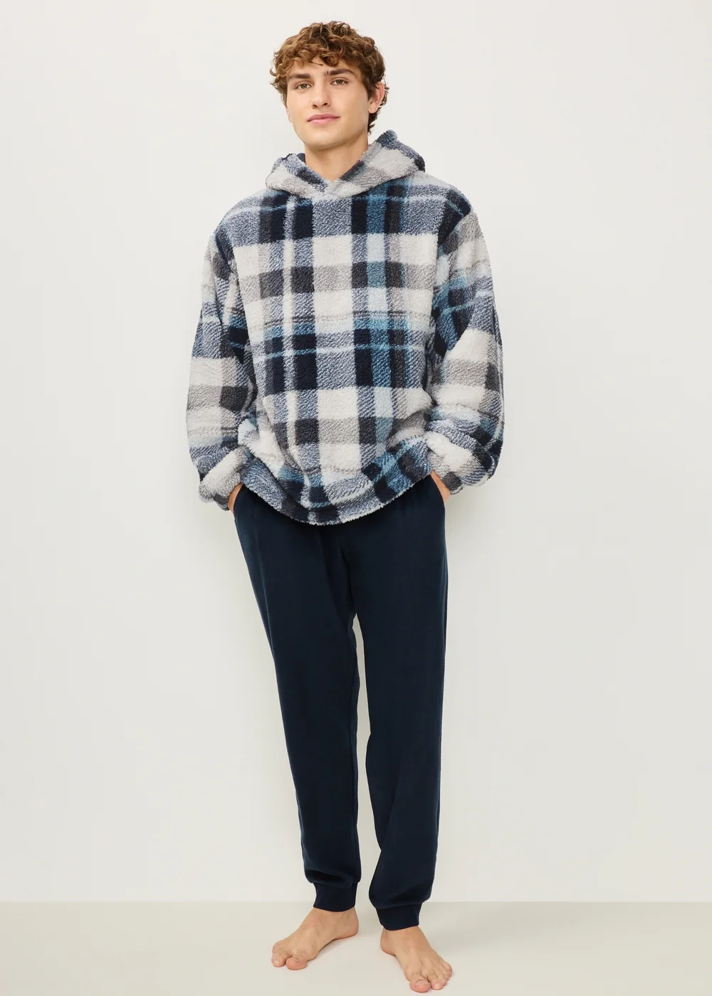 Blue Fleece Pyjama Set - M Image 2