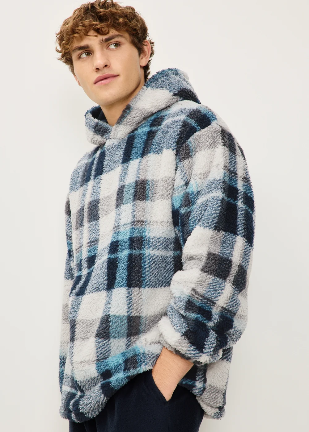 Blue Fleece Pyjama Set - M Image 1
