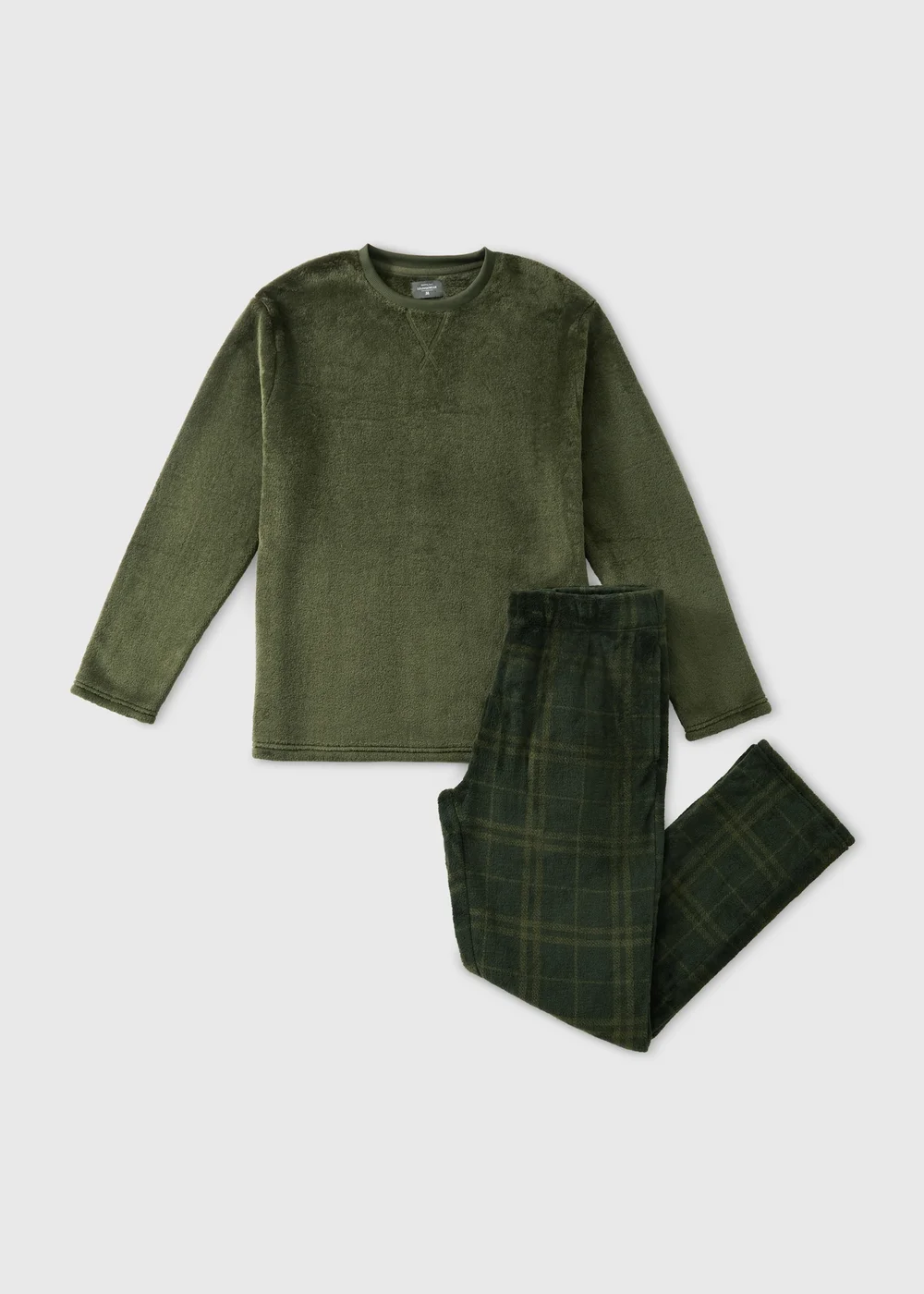 Khaki Fleece Pyjama Set - XS Image 4