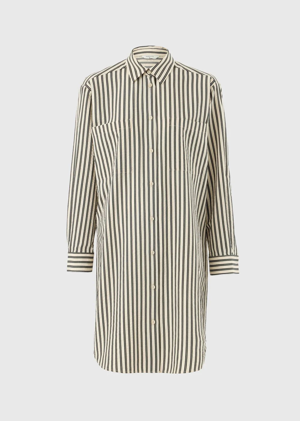 Navy Stripe Mini Shirt Dress - 8 Image 1