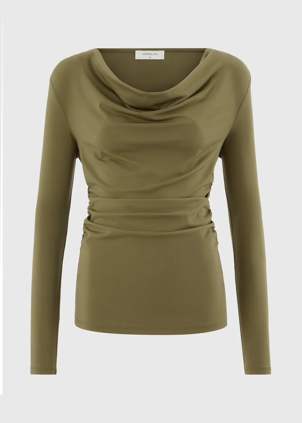 Dark Olive Cowl Neck Top - 8 Image 2