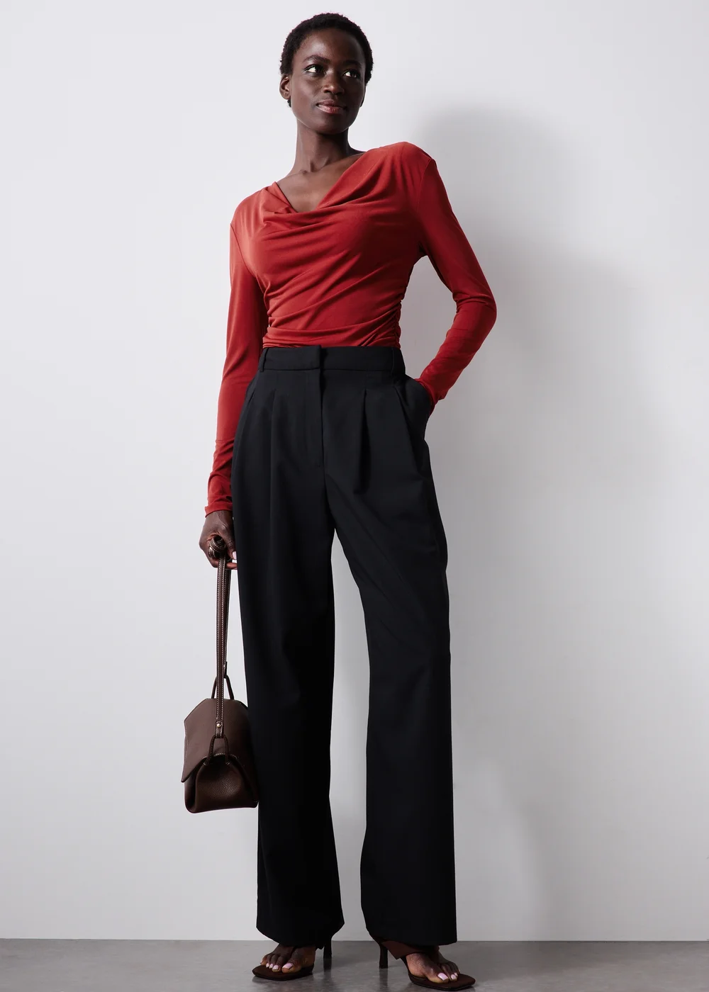 Red Cowl Neck Top - 8 Image 2