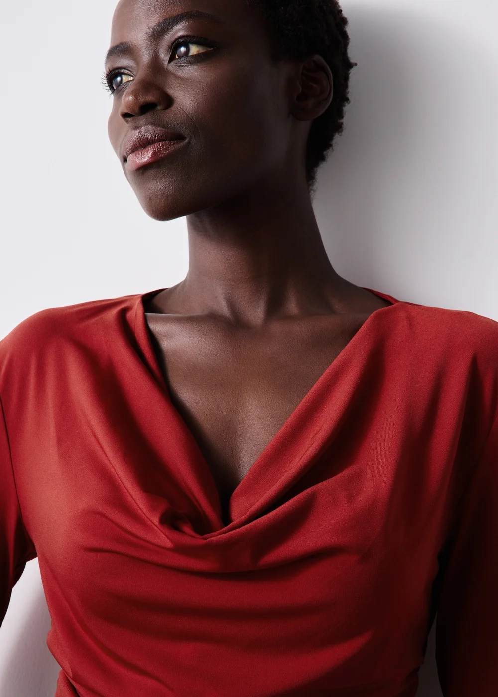 Red Cowl Neck Top - 8 Image 4