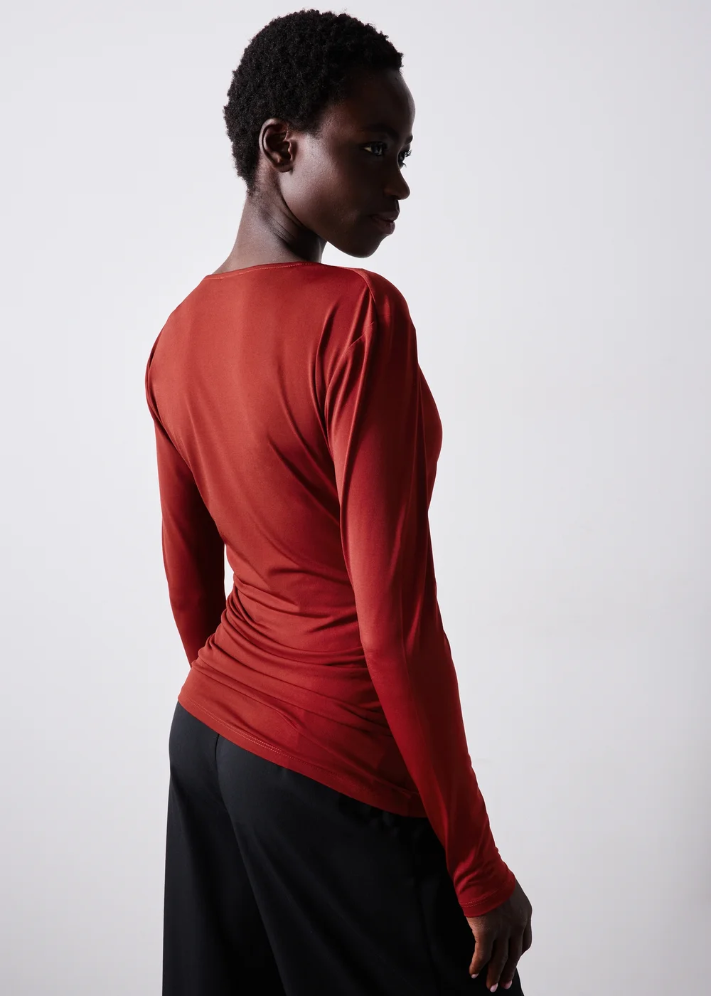 Red Cowl Neck Top - 8 Image 3