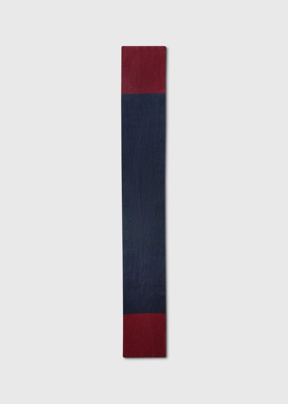 Men's Navy & Burgundy Knitted Scarf - One Size Image 2