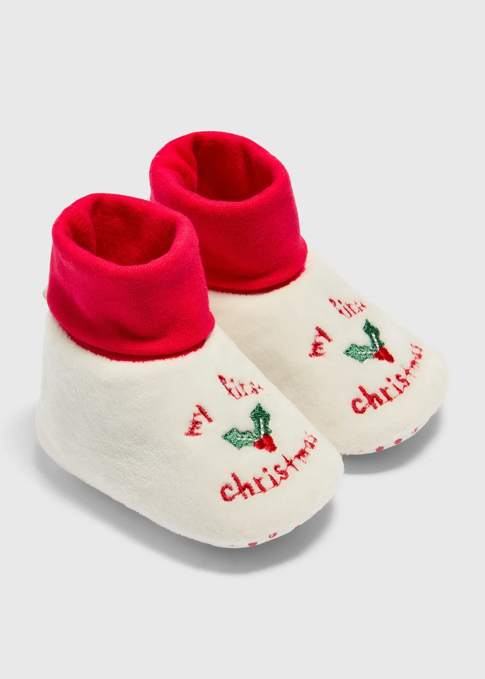 Baby Cream My First Christmas Sock Boots (0-12mths) - 0-3 months Image 1