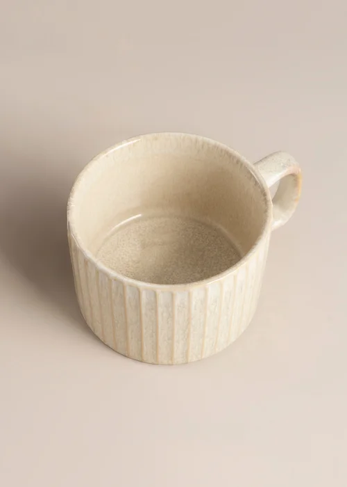 Cream Reactive Ribbed Mug Image 2