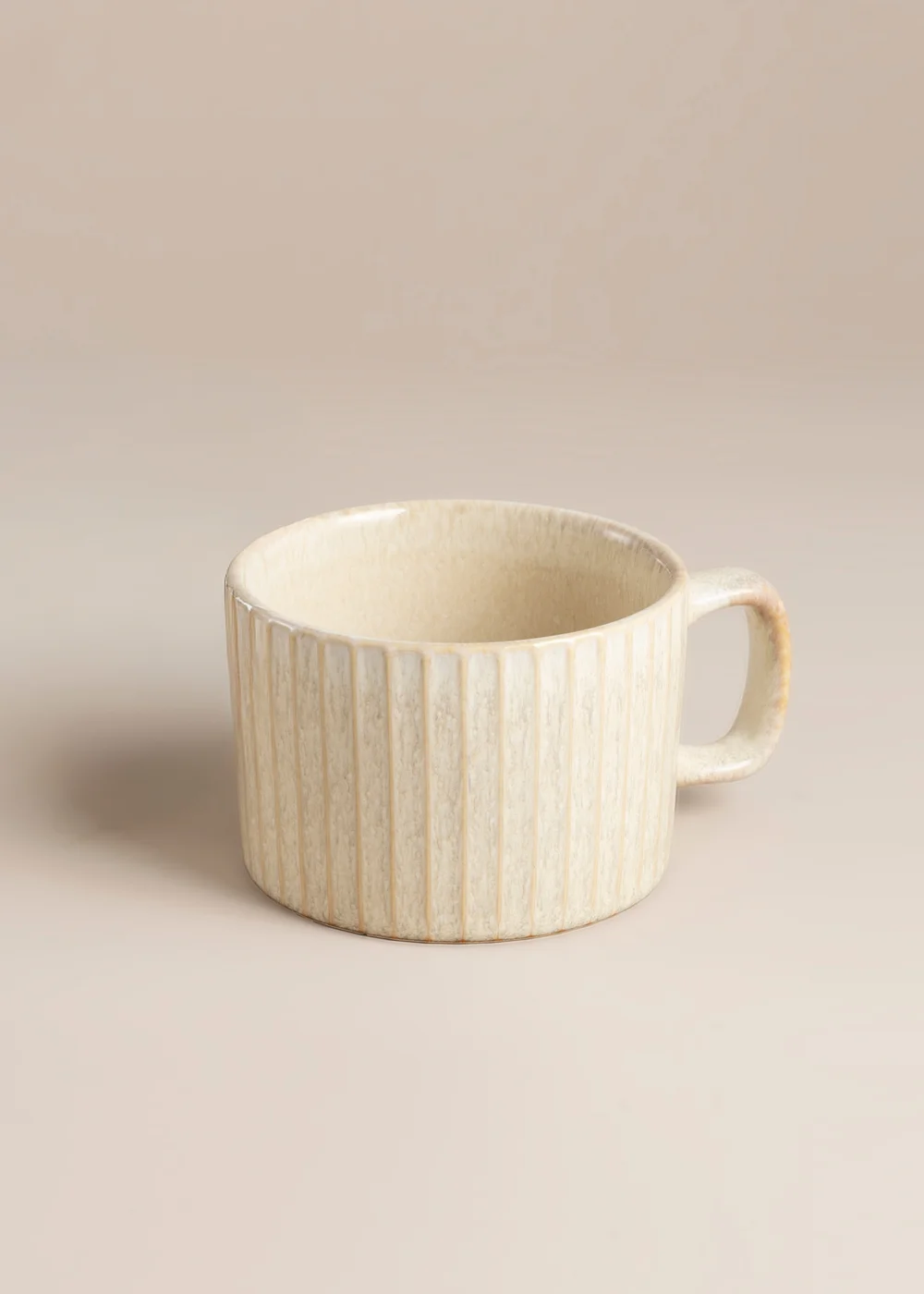Cream Reactive Ribbed Mug Image 1