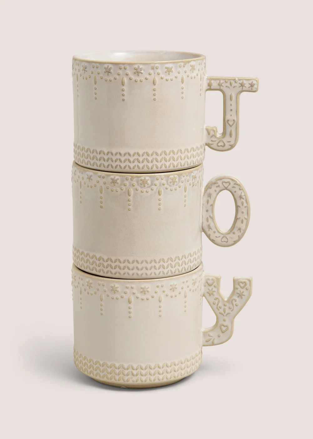3 Pack Christmas Joy Stackable Mugs Image 1