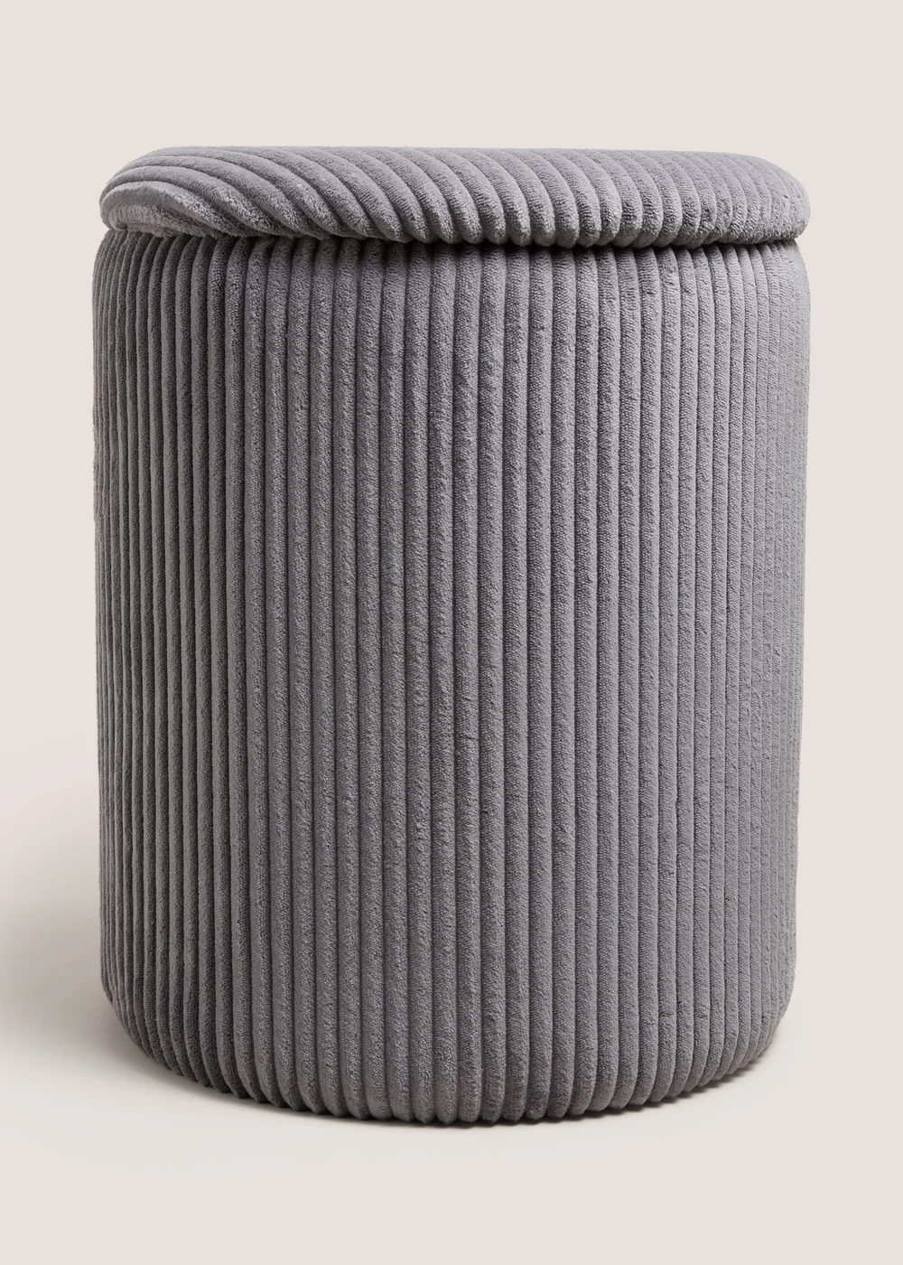 Grey Cord Storage Pouffe Image 1
