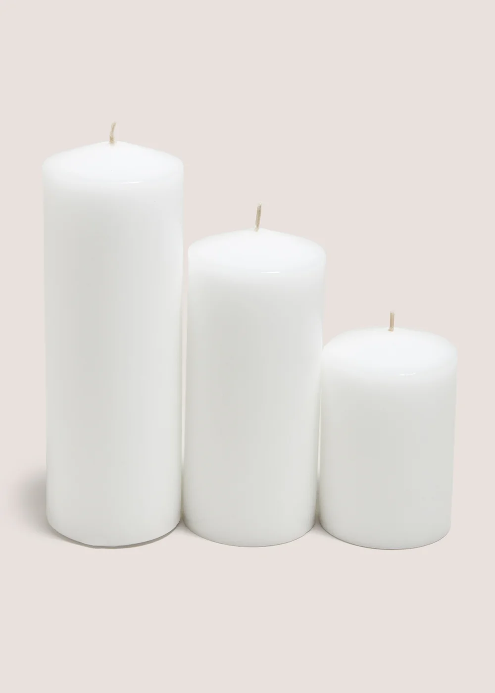 3 Pack White Church Candles Image 1