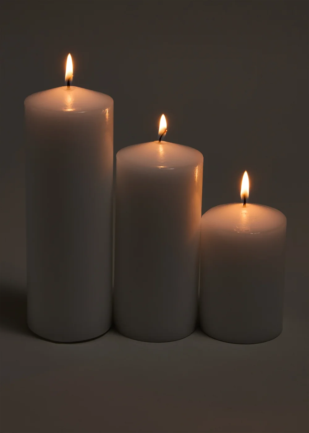 3 Pack White Church Candles Image 2