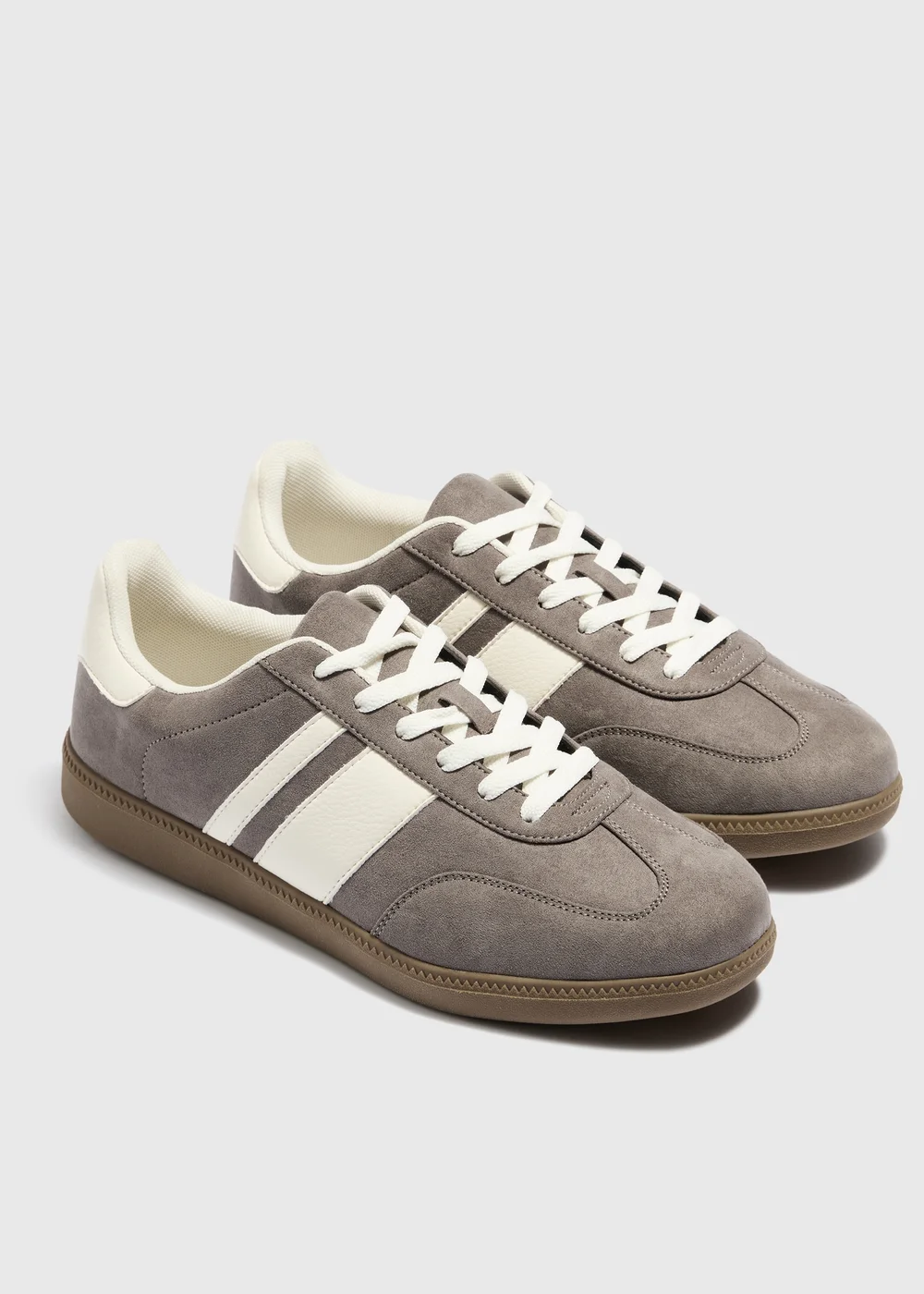 Grey Retro Flat Trainers - 6 Image 1