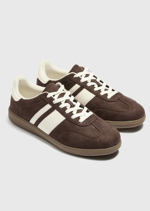 Brown Retro Flat Trainer - 6 Image 1